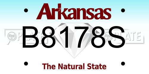 B8178S Arkansas License Plate