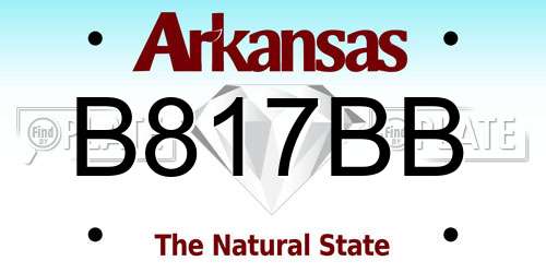 B817BB Arkansas License Plate