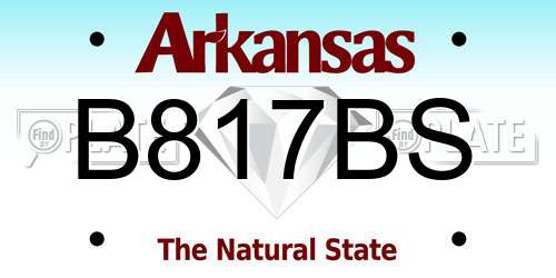 B817BS Arkansas License Plate