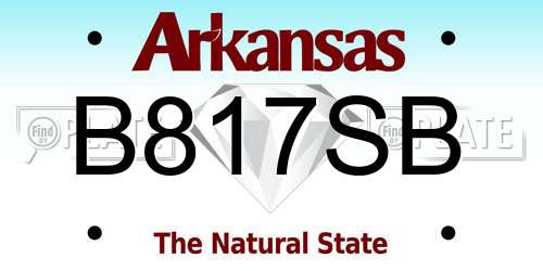 B817SB Arkansas License Plate