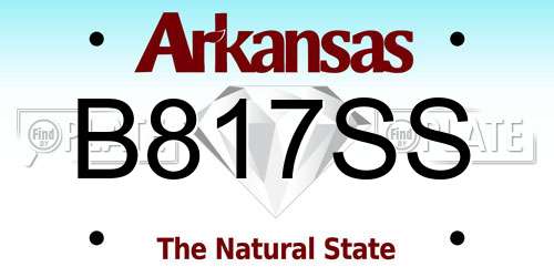 B817SS Arkansas License Plate