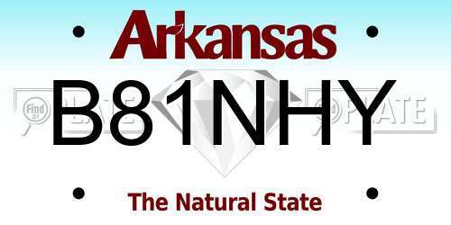 B81NHY Arkansas License Plate