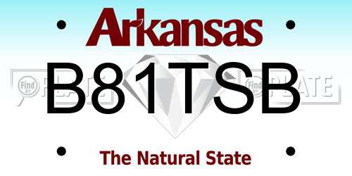 B81TSB Arkansas License Plate