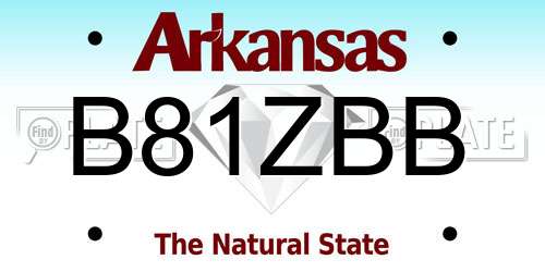 B81ZBB Arkansas License Plate