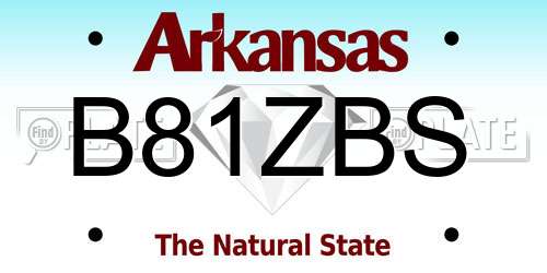 B81ZBS Arkansas License Plate