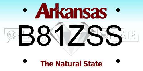 B81ZSS Arkansas License Plate