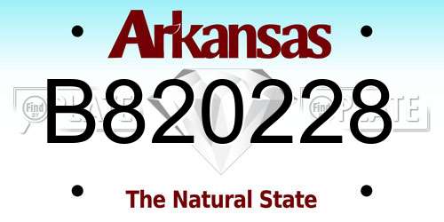 B820228 Arkansas License Plate