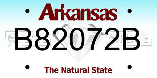 B82072B Arkansas License Plate