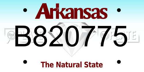 B820775 Arkansas License Plate