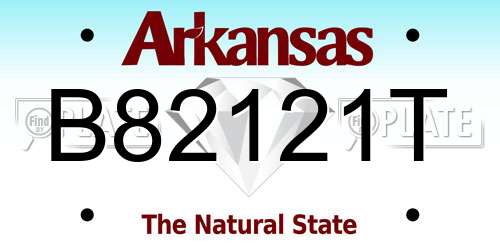 B82121T Arkansas License Plate