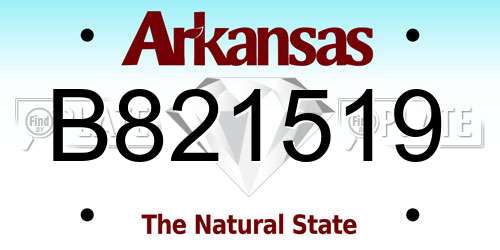 B821519 Arkansas License Plate