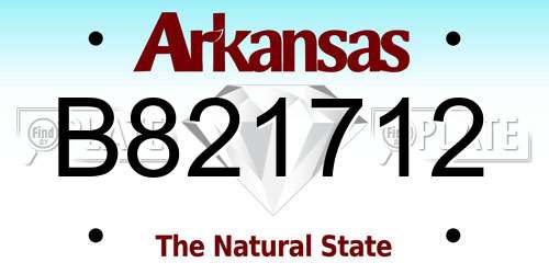 B821712 Arkansas License Plate