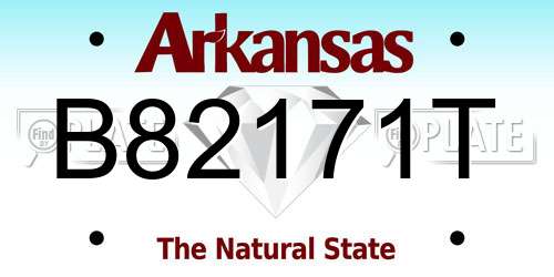 B82171T Arkansas License Plate
