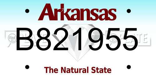 B821955 Arkansas License Plate