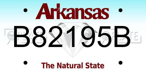B82195B Arkansas License Plate
