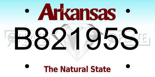 B82195S Arkansas License Plate