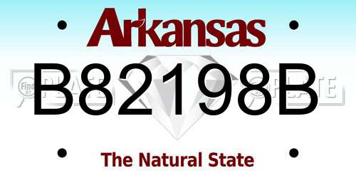 B82198B Arkansas License Plate