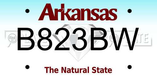 B823BW Arkansas License Plate