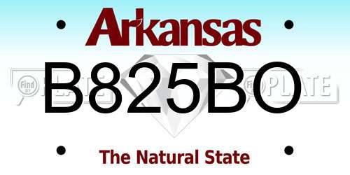 B825BO Arkansas License Plate