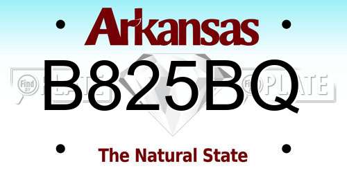 B825BQ Arkansas License Plate