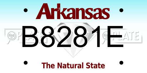 B8281E Arkansas License Plate