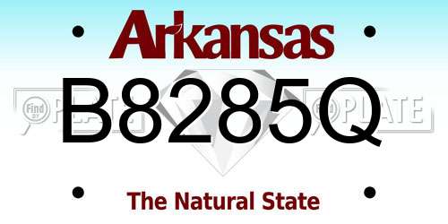 B8285Q Arkansas License Plate