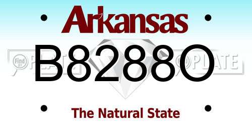 B8288O Arkansas License Plate