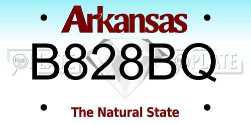B828BQ Arkansas License Plate