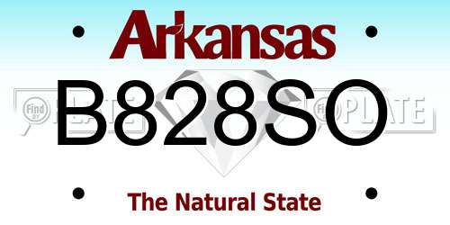 B828SO Arkansas License Plate