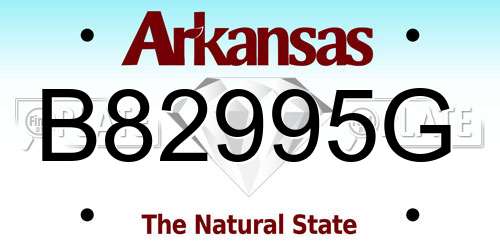 B82995G Arkansas License Plate