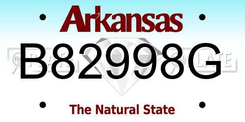 B82998G Arkansas License Plate