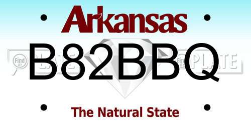 B82BBQ Arkansas License Plate