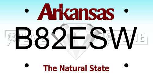 B82ESW Arkansas License Plate