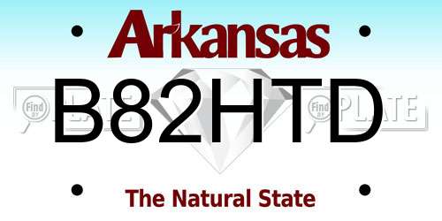B82HTD Arkansas License Plate