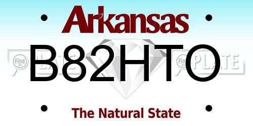 B82HTO Arkansas License Plate