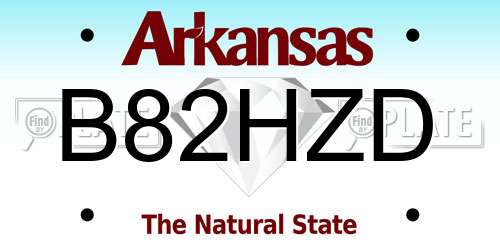 B82HZD Arkansas License Plate