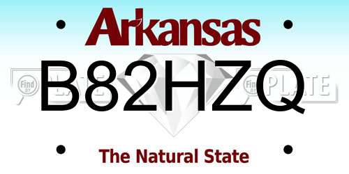 B82HZQ Arkansas License Plate