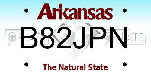 B82JPN Arkansas License Plate