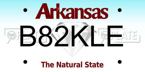B82KLE Arkansas License Plate