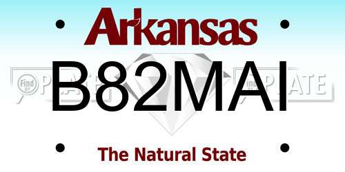 B82MAI Arkansas License Plate