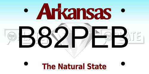 B82PEB Arkansas License Plate