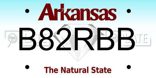 B82RBB Arkansas License Plate