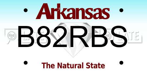 B82RBS Arkansas License Plate