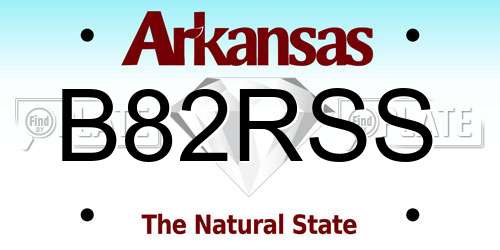 B82RSS Arkansas License Plate