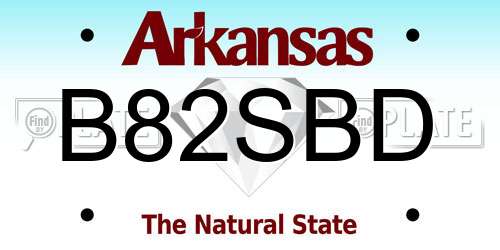 B82SBD Arkansas License Plate