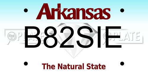 B82SIE Arkansas License Plate