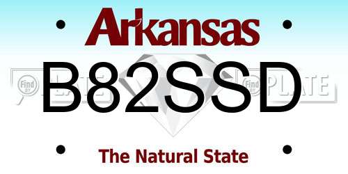 B82SSD Arkansas License Plate