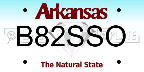 B82SSO Arkansas License Plate