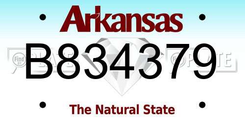 B834379 Arkansas License Plate