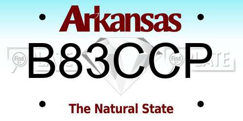 B83CCP Arkansas License Plate